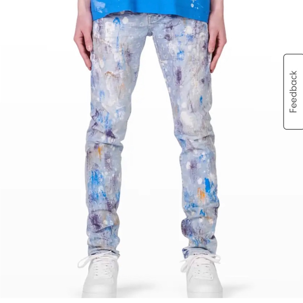 Purple Men's Knee-Rip Skinny Jeans